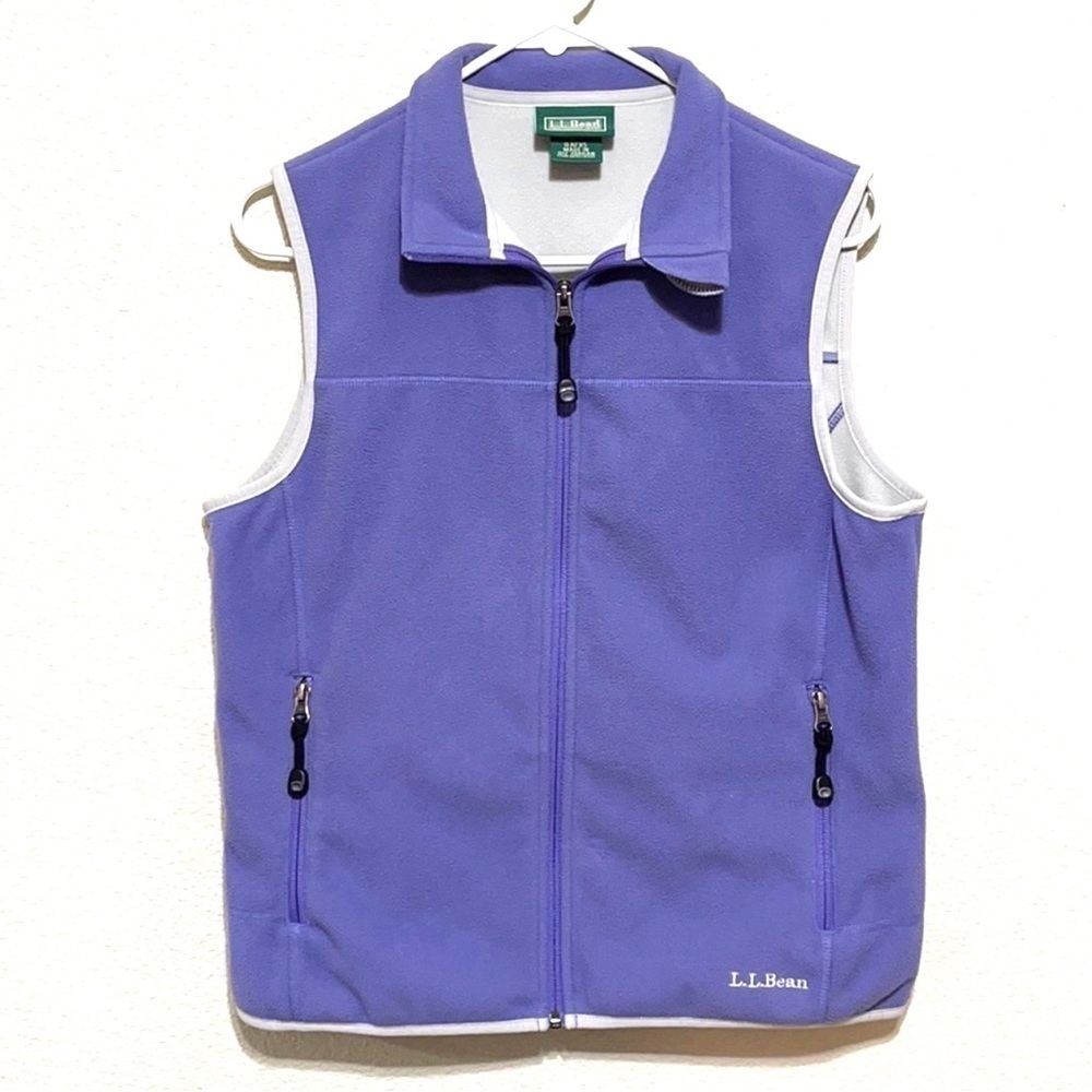 L.L. Bean Woman Purple Fleece Zipped Vest Jacket Size S